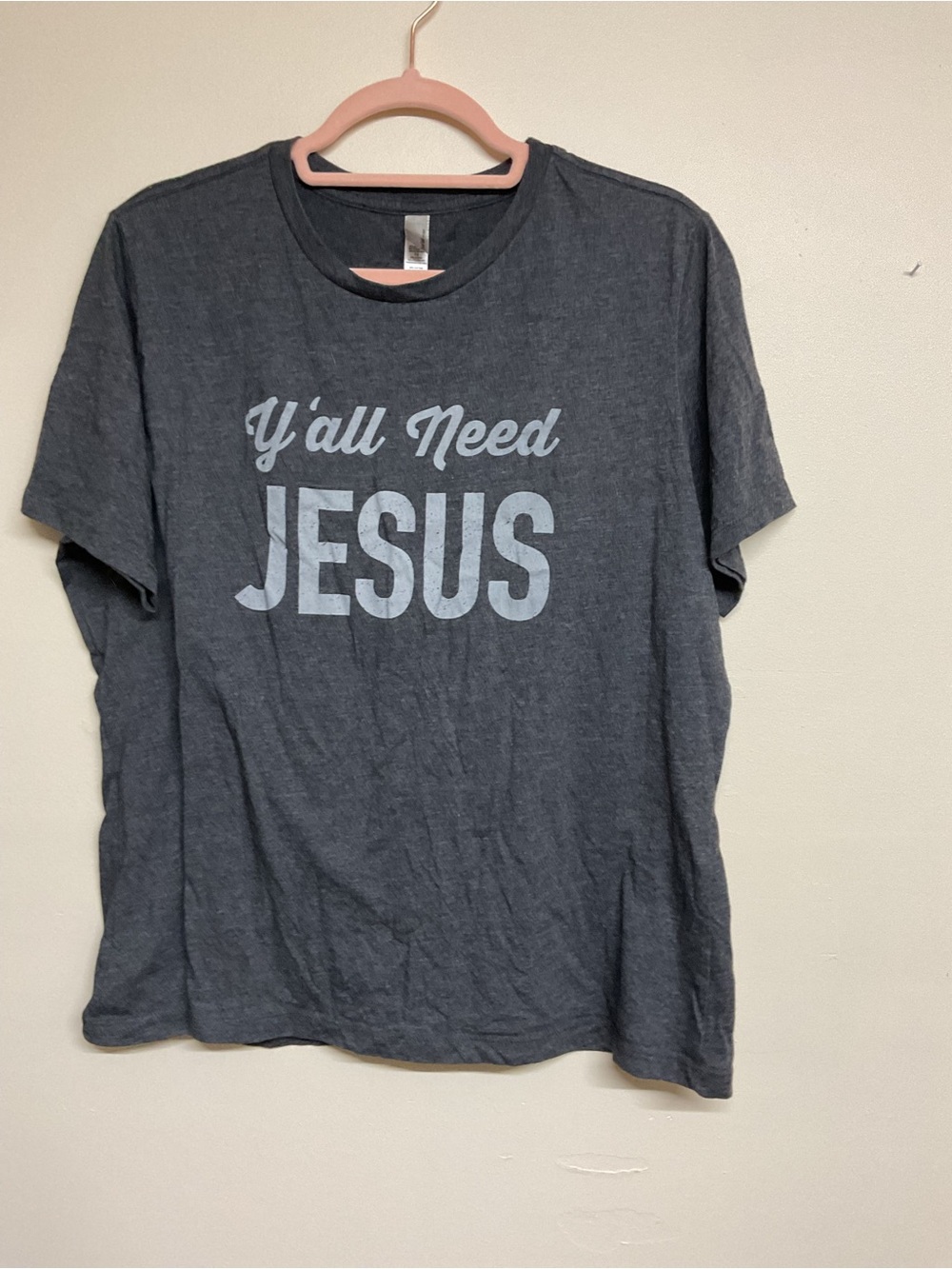 Men's Gray Graphic T-Shirt - "Y'all Need JESUS"